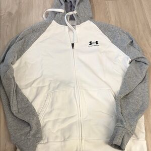 Under Armour Gray and White Zip-Up Jacket